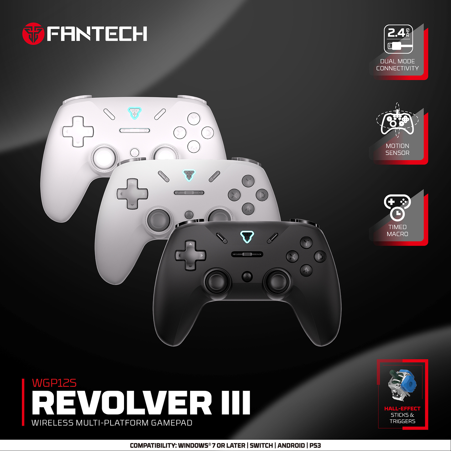 WGP12s REVOLVER III White Control Inalámbrico Multiplataforma Smartphone Switch PS3 20