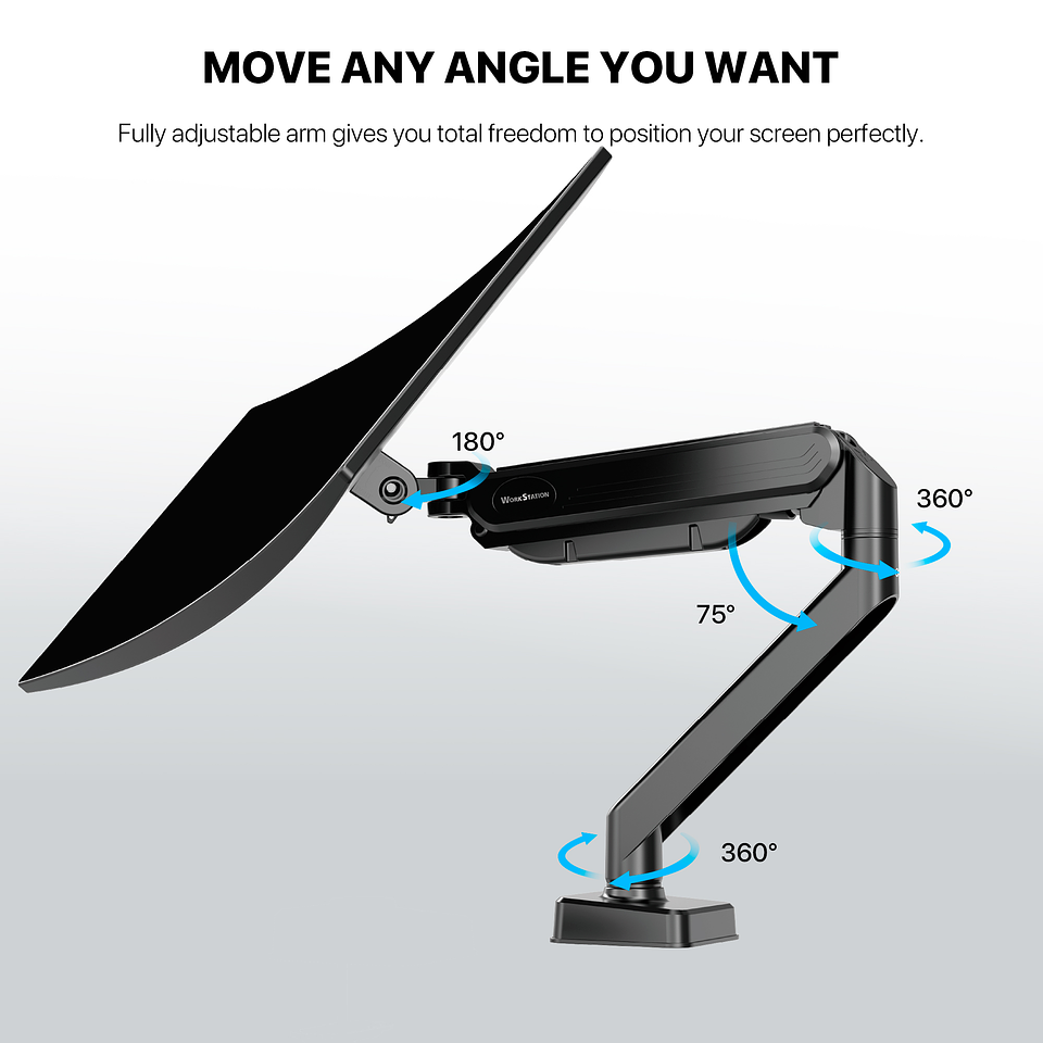 MBS1 PROMOUNT Black Soporte Monitor Single Arm WorkStation 8