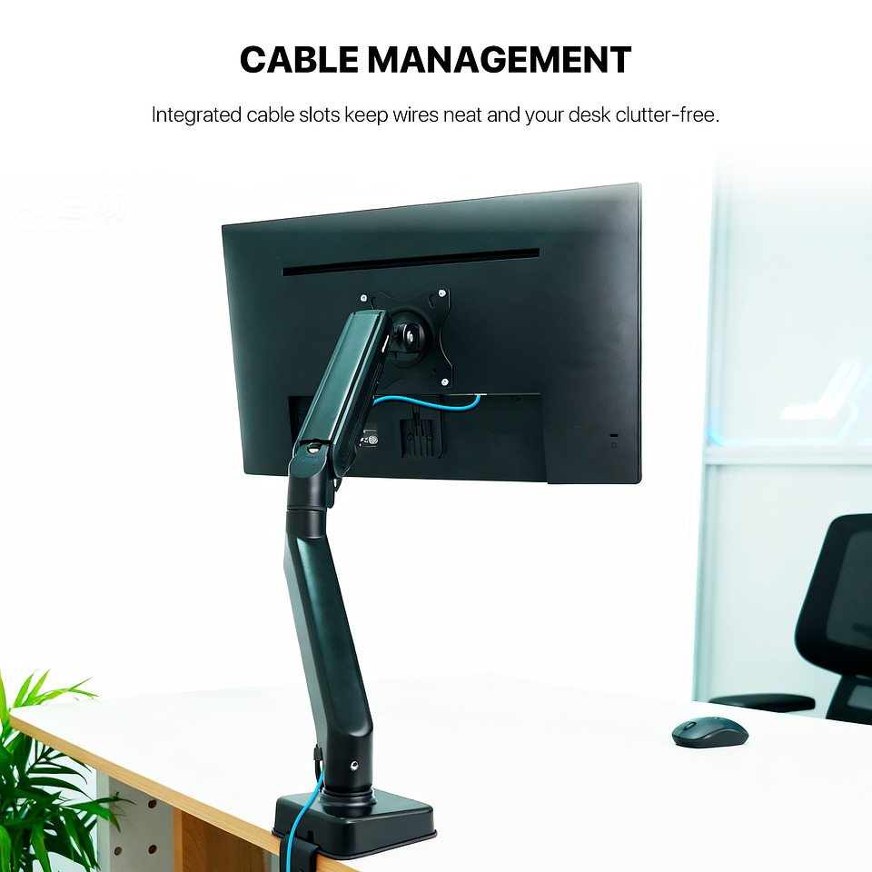 MBS1 PROMOUNT Black Soporte Monitor Single Arm WorkStation 9