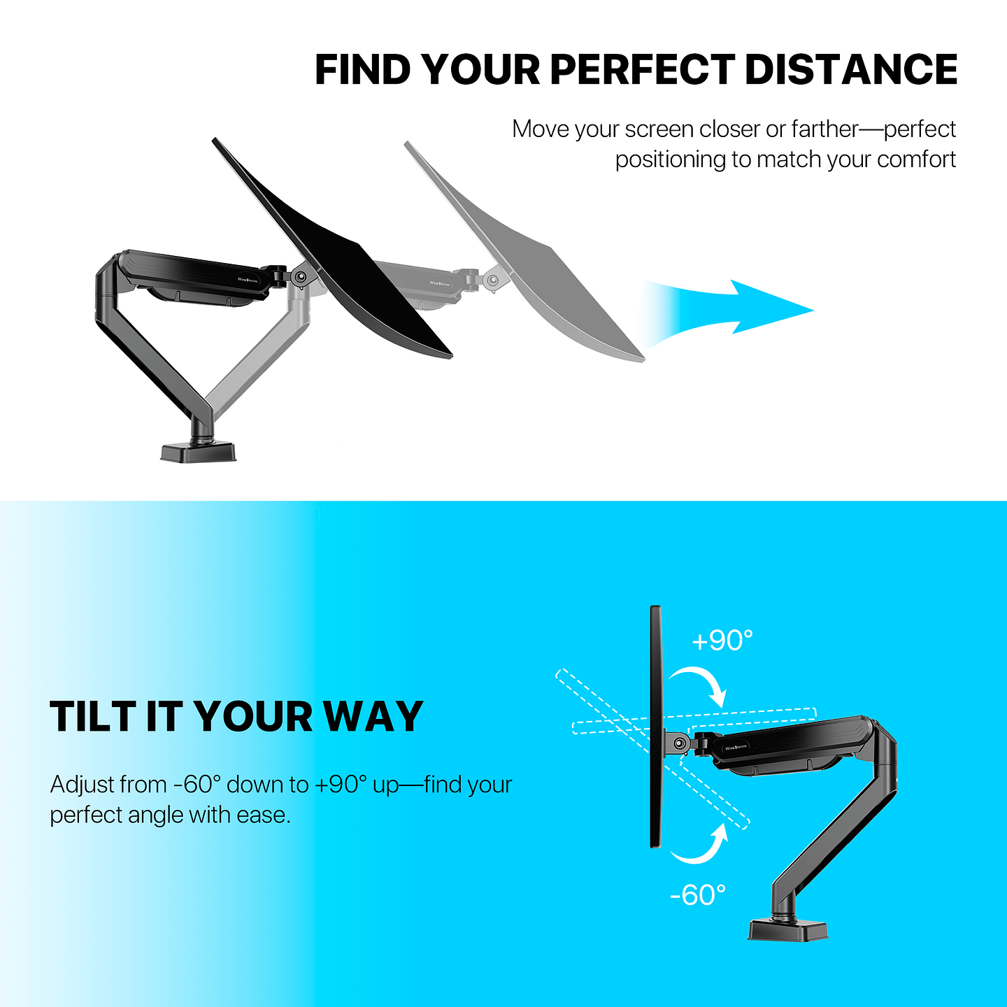 MBS1 PROMOUNT Black Soporte Monitor Single Arm WorkStation 12