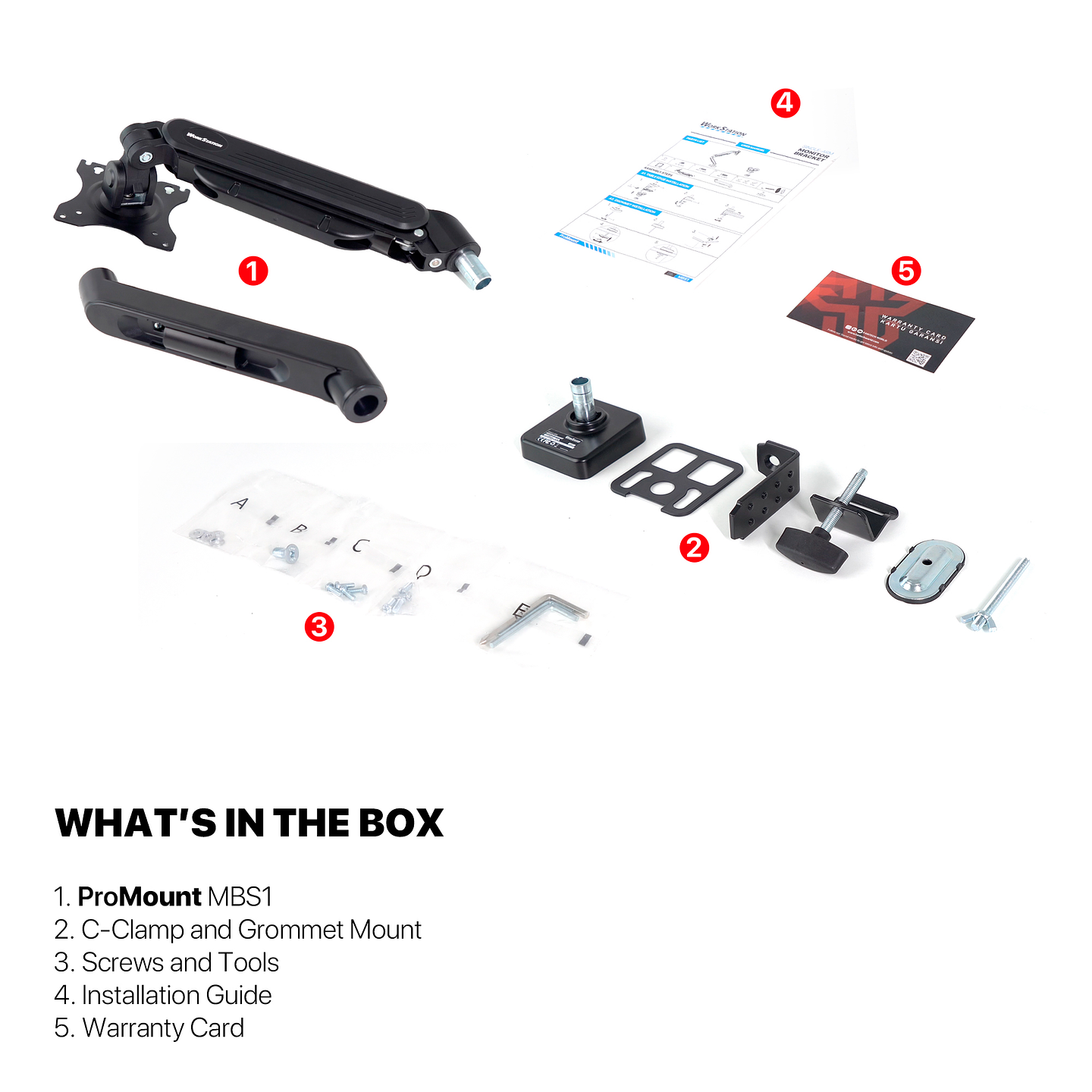 MBS1 PROMOUNT Black Soporte Monitor Single Arm WorkStation 16