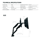 MBD1 PROMOUNT Black Soporte Monitor Double Arm WorkStation - Miniatura 17