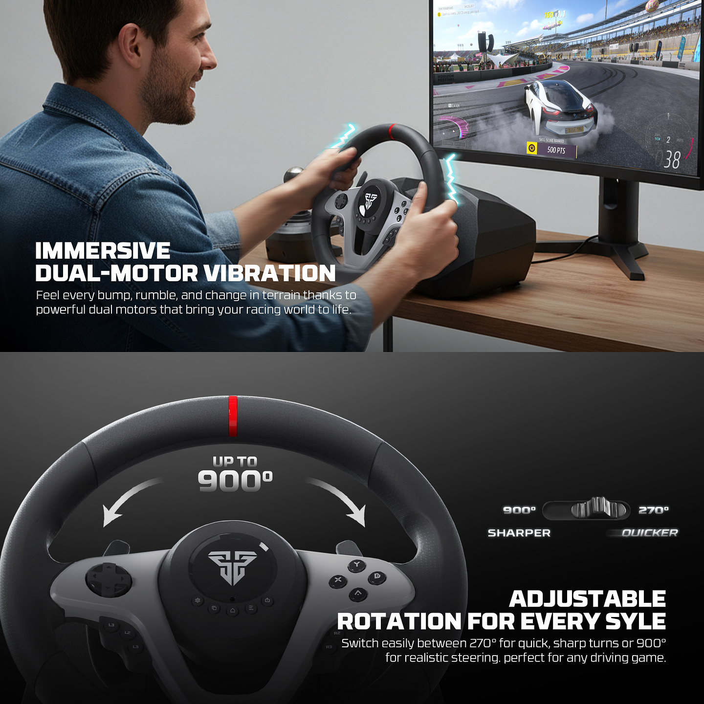 R1V2 Volante + Shifter + Pedalera Multiplataforma Xbox PS Switch PC 17