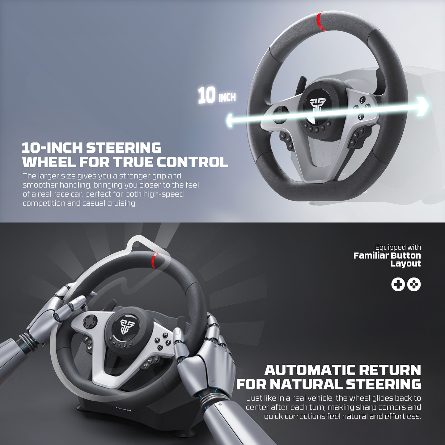 R1V2 Volante + Shifter + Pedalera Multiplataforma Xbox PS Switch PC 18