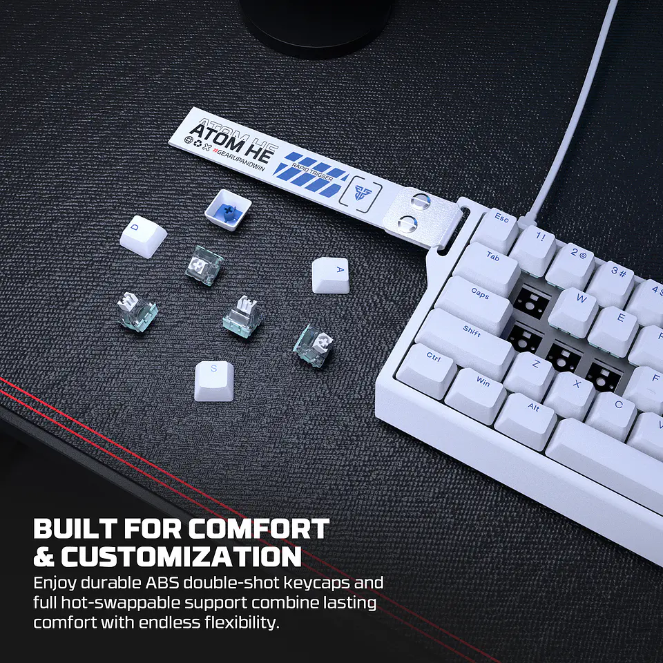 MK811 ATOM HE68 White Teclado Magnético 60% 8.000 Hz Layout USA 14