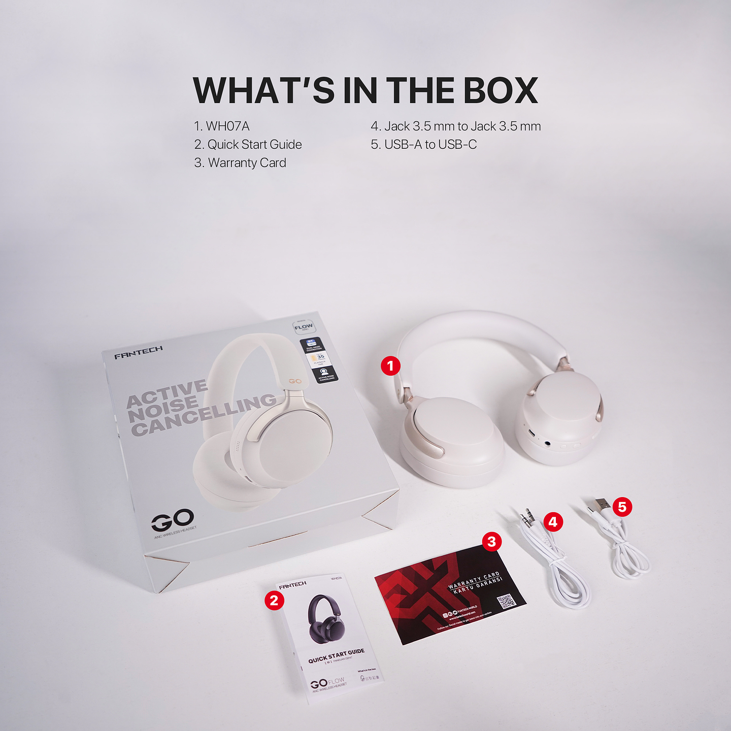 WH07A FLOW White Audífonos Inalámbricos HD Audio 21