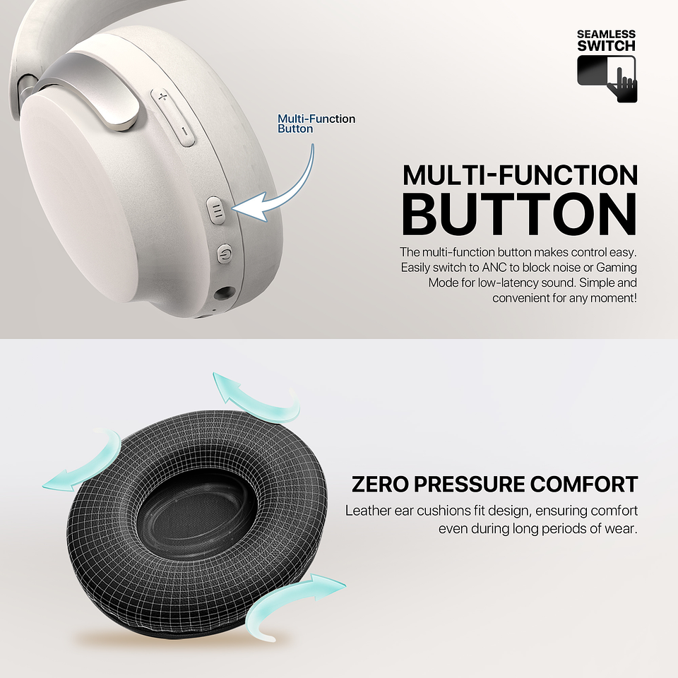 WH07A FLOW White Audífonos Inalámbricos HD Audio 15