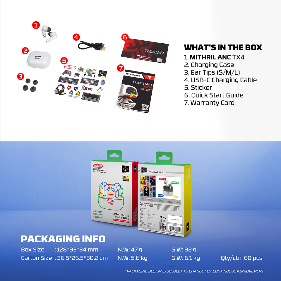 TX4 Mithril Super Famicom Edition Audífonos inalámbricos Super Maxfit SNES 19