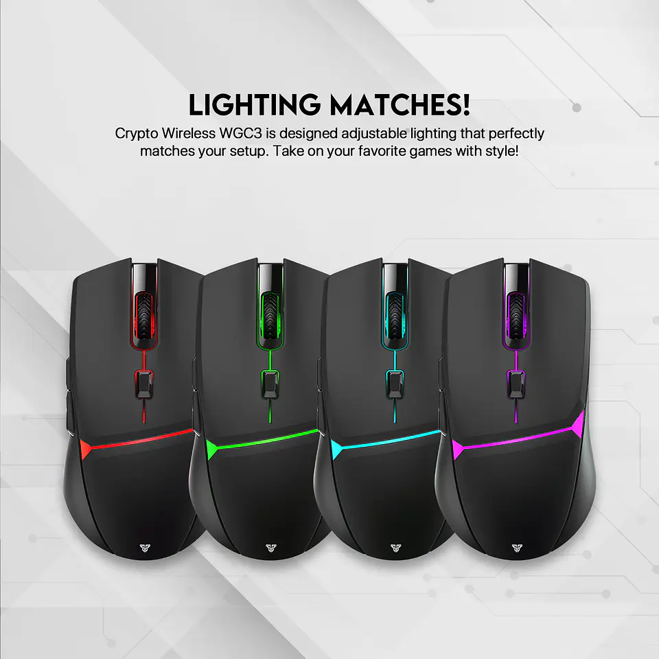 WGC3 CRYPTO White Gaming Mouse Inalámbrico 10.000 DPI 8