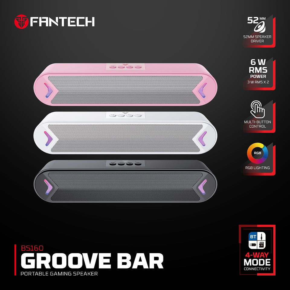 BS160 GROOVE BAR Black Gaming Soundbar RGB 12