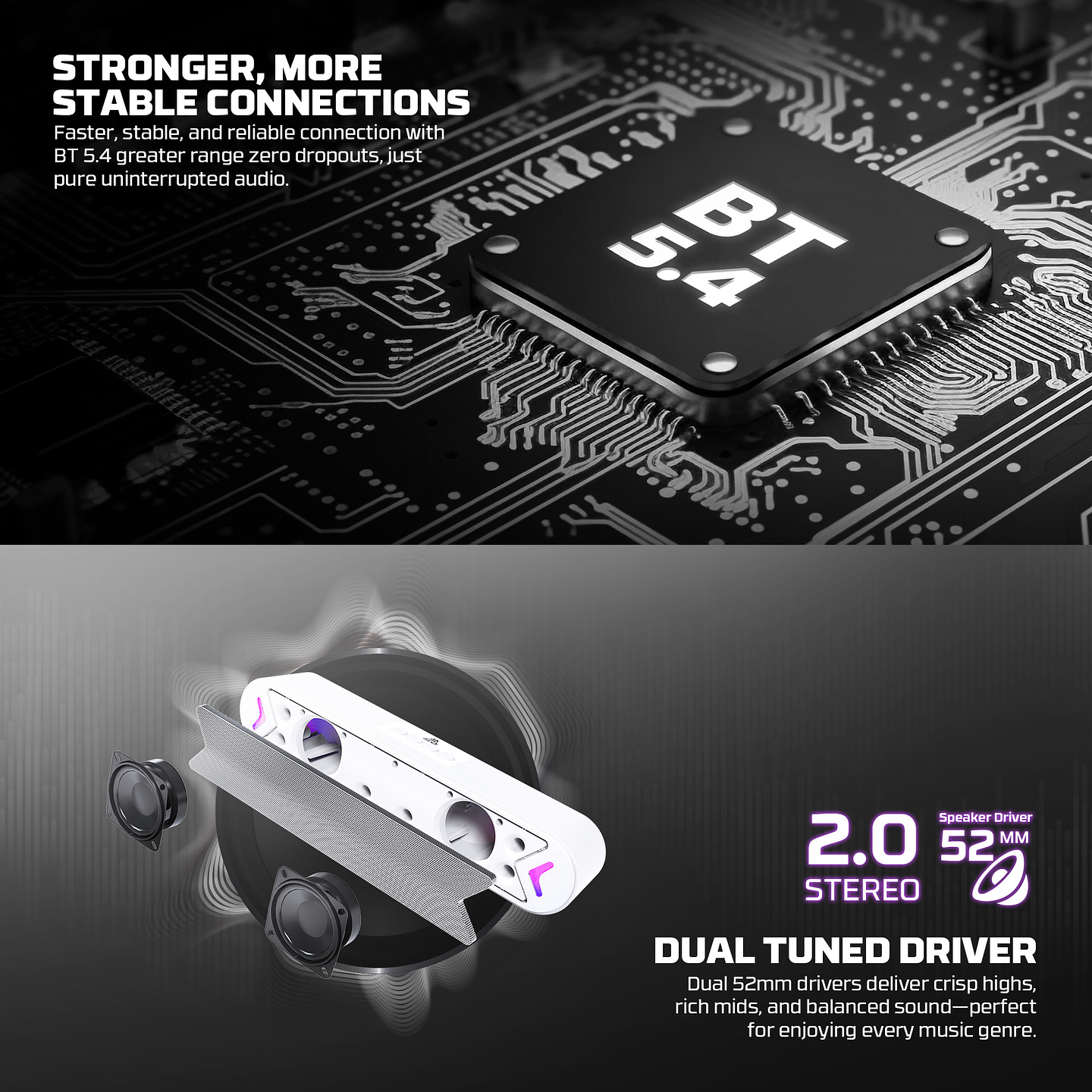 BS160 GROOVE BAR White Gaming Soundbar RGB 8