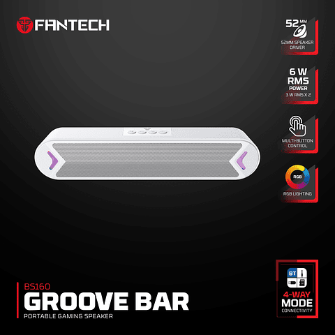 BS160 GROOVE BAR White Gaming Soundbar RGB