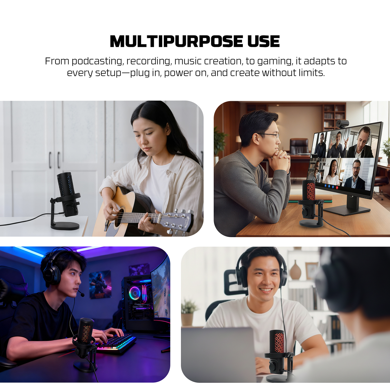 MCX04 LEVIOSA AURA Black Micrófono Profesional PC Cardioide Iphone Mac  8