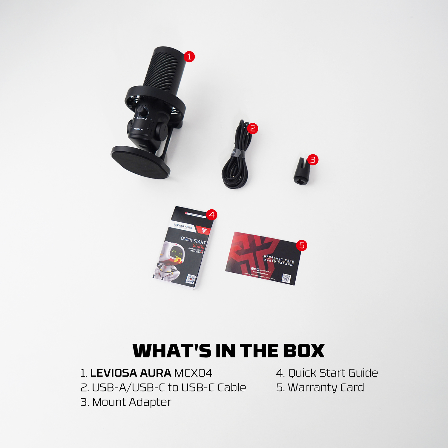 MCX04 LEVIOSA AURA Black Micrófono Profesional PC Cardioide Iphone Mac  15