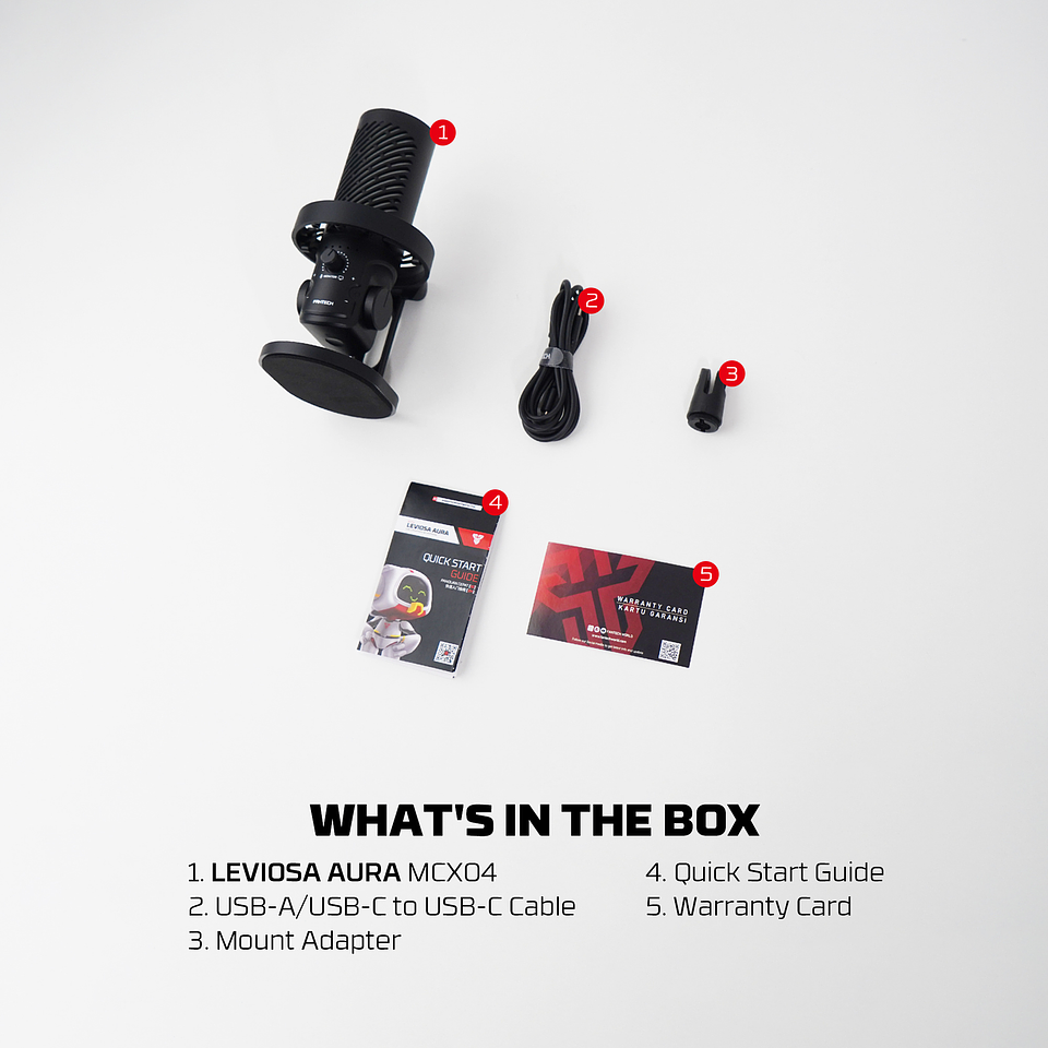 MCX04 LEVIOSA AURA Black Micrófono Profesional PC Cardioide Iphone Mac  15