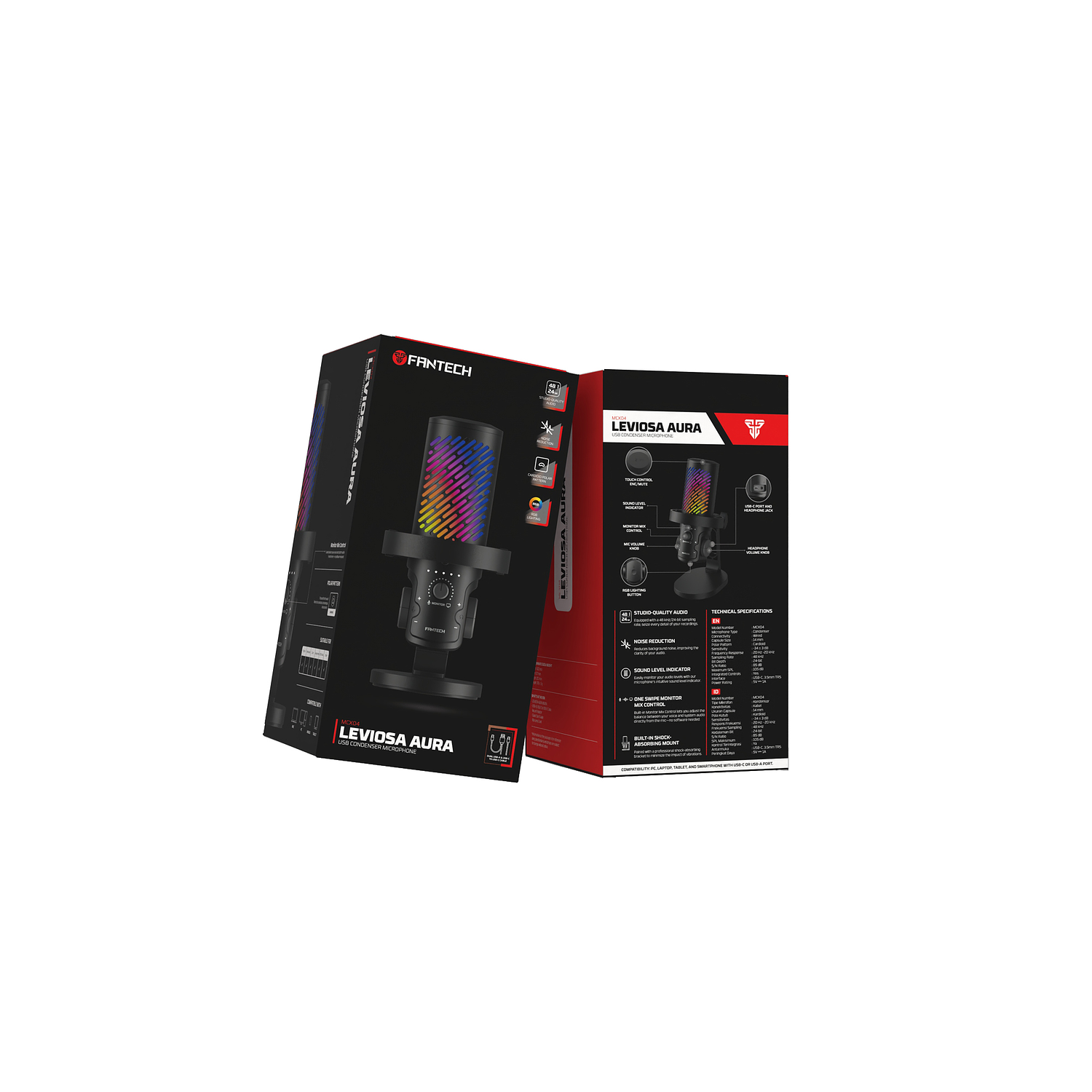 MCX04 LEVIOSA AURA Black Micrófono Profesional PC Cardioide Iphone Mac  17