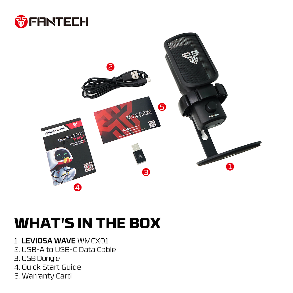 WMCX01 LEVIOSA WAVE Black Micrófono Inalámbrico Cardioide Streaming 14