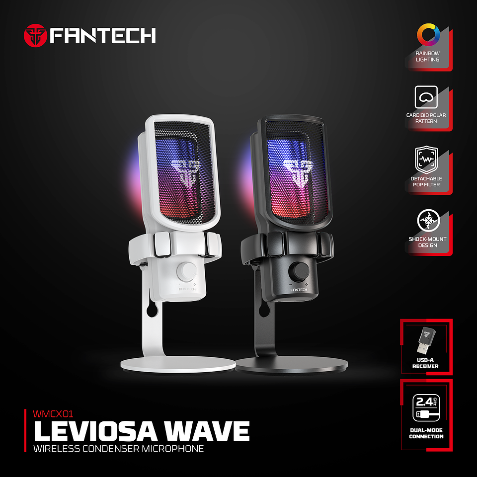 WMCX01 LEVIOSA WAVE Black Micrófono Inalámbrico Cardioide Streaming 11