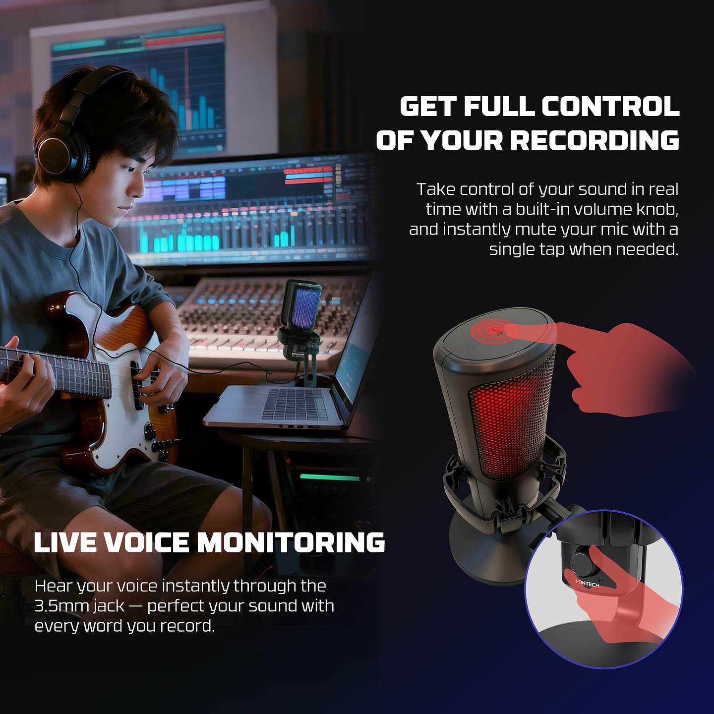 WMCX01 LEVIOSA WAVE Black Micrófono Inalámbrico Cardioide Streaming 7