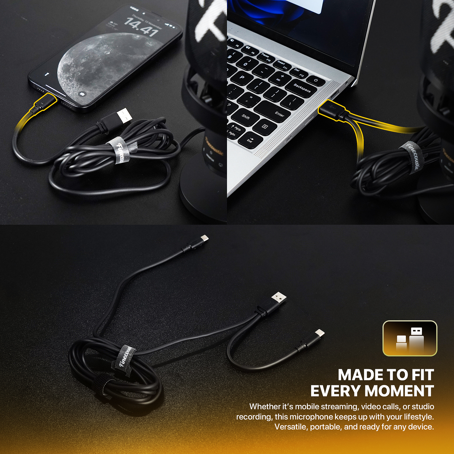 UFM1 SONARA Black Micrófono Tri-Polar Finecoustic 13