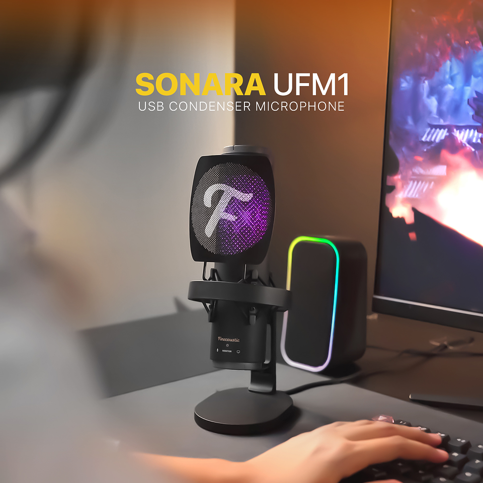 UFM1 SONARA Black Micrófono Tri-Polar Finecoustic 16