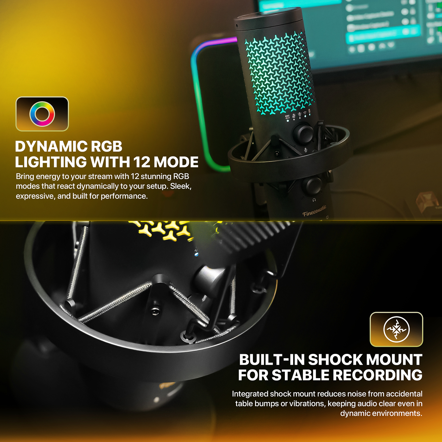 WFM1 RESONO Black Micrófono Inalámbrico Condensador Doble-Polar Finecoustic 15