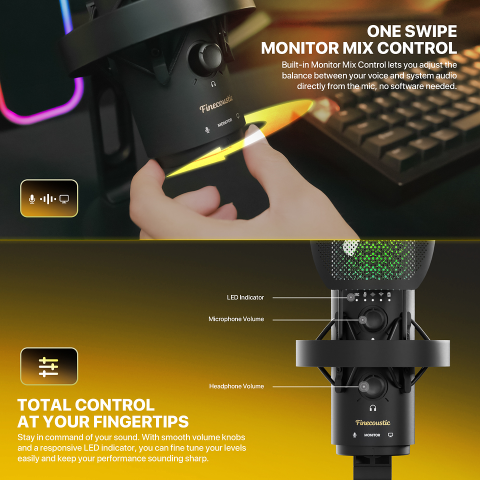 WFM1 RESONO Black Micrófono Inalámbrico Condensador Doble-Polar Finecoustic 11