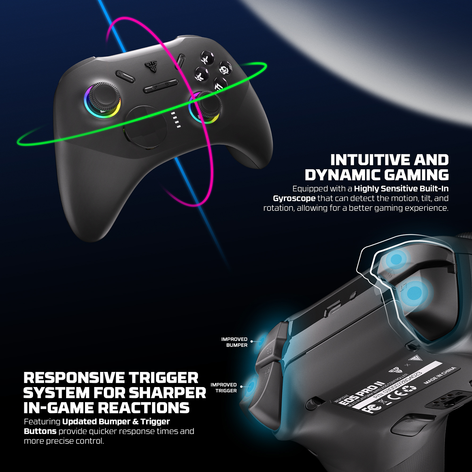 WGP15V2 EOS PRO II Black Control Inalámbrico Multiplataforma Android iOS MacOS Switch 22