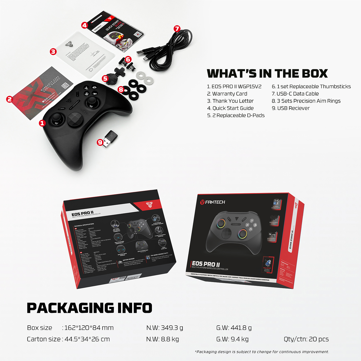 WGP15V2 EOS PRO II Black Control Inalámbrico Multiplataforma Android iOS MacOS Switch 28