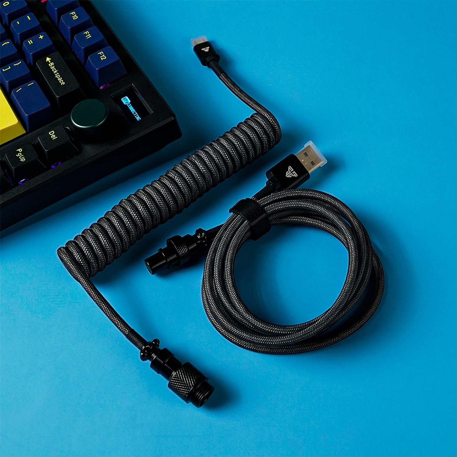 AC701 Yellow Cable Rizado USB C a USB A 18