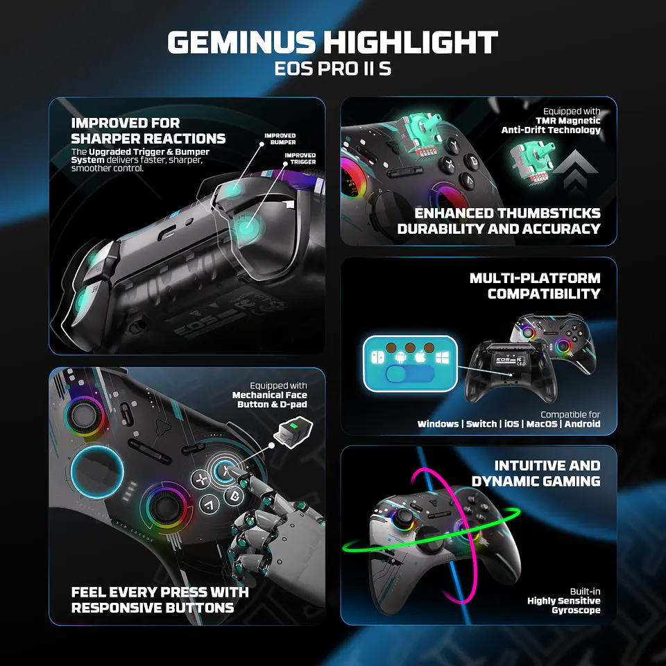 WGP15V2s EOS PRO II S Orion Control Inalámbrico Multiplataforma Android iOS MacOS Switch 16