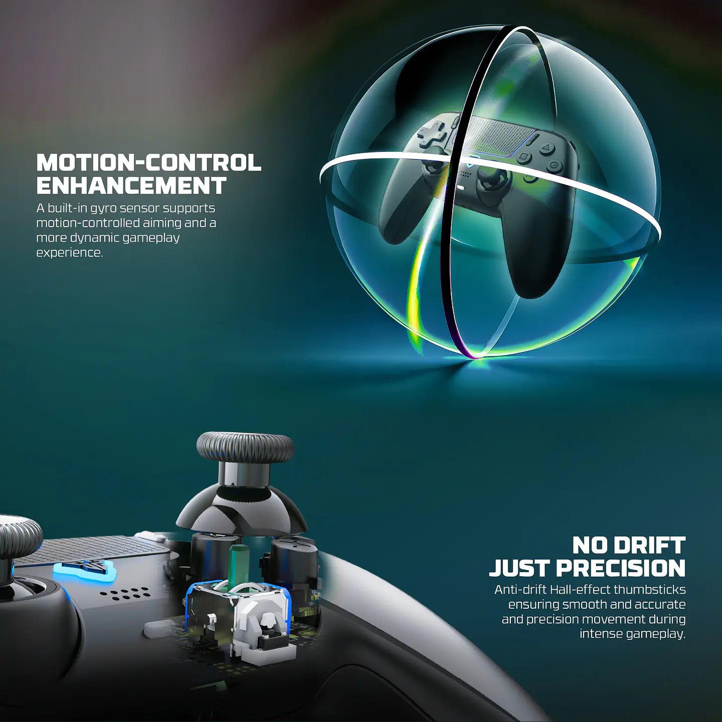 WGP16 NOVA II Black Control Inalámbrico Multiplataforma Switch 2 PC PS4 12