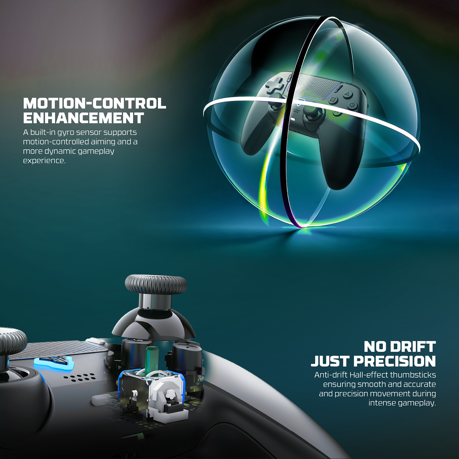 WGP16 NOVA II Black Control Inalámbrico Multiplataforma Switch 2 PC PS4 12