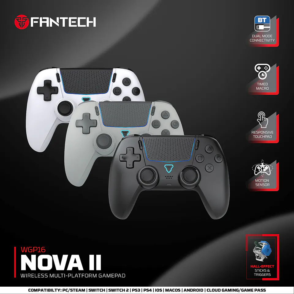WGP16 NOVA II Black Control Inalámbrico Multiplataforma Switch 2 PC PS4 16