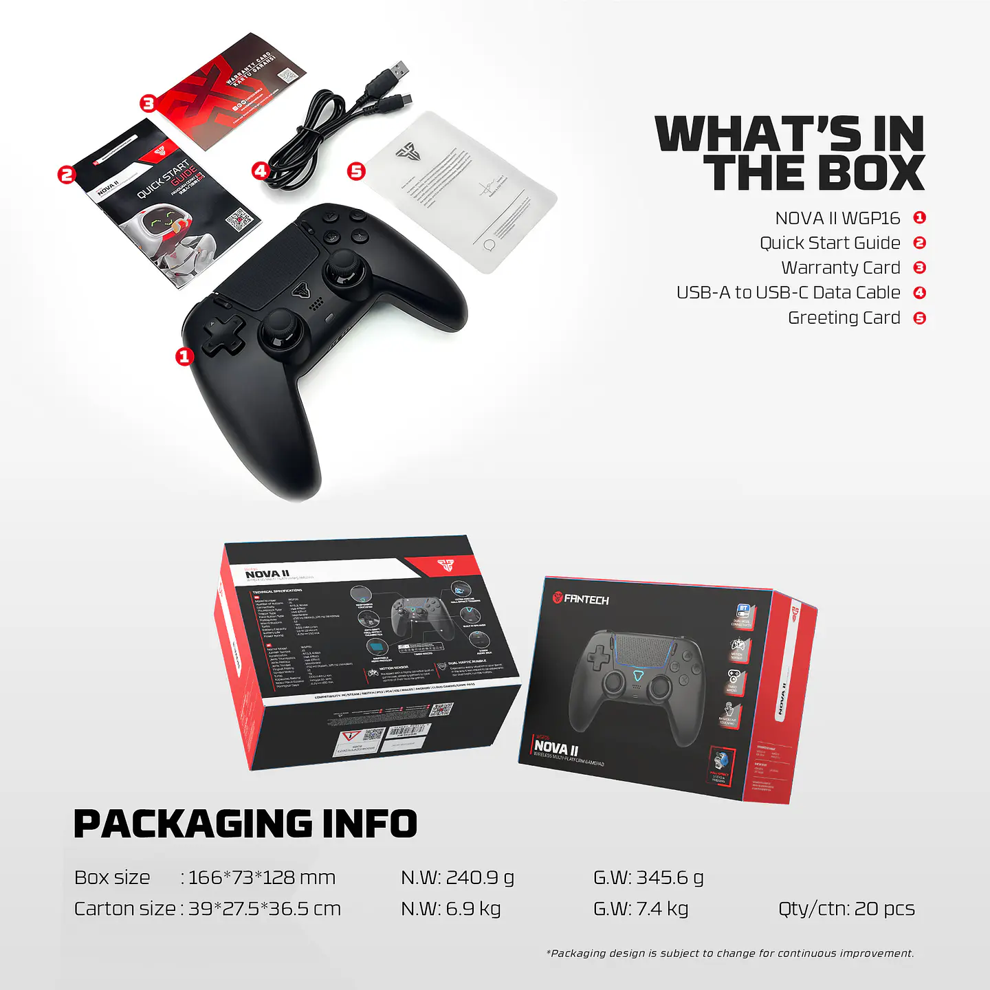 WGP16 NOVA II Black Control Inalámbrico Multiplataforma Switch 2 PC PS4 18