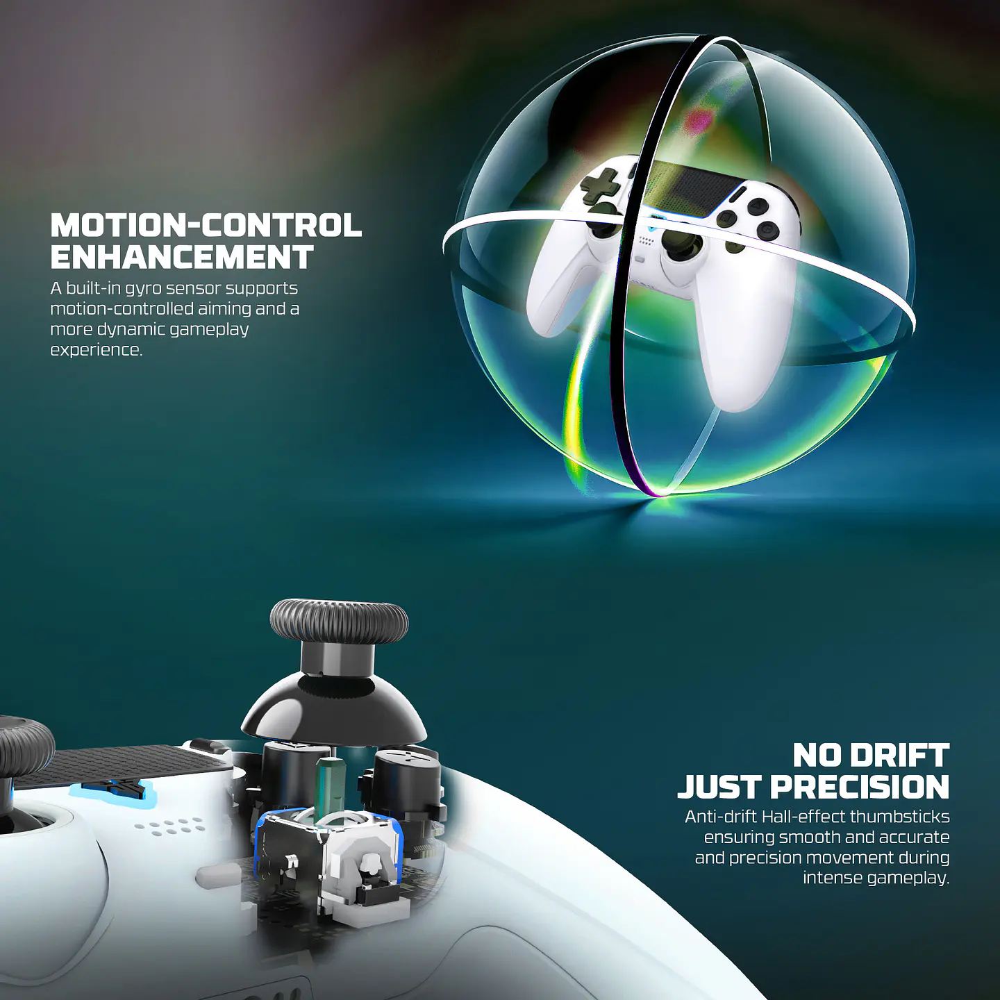 WGP16 NOVA II White Control Inalámbrico Multiplataforma Switch 2 PC PS4 13