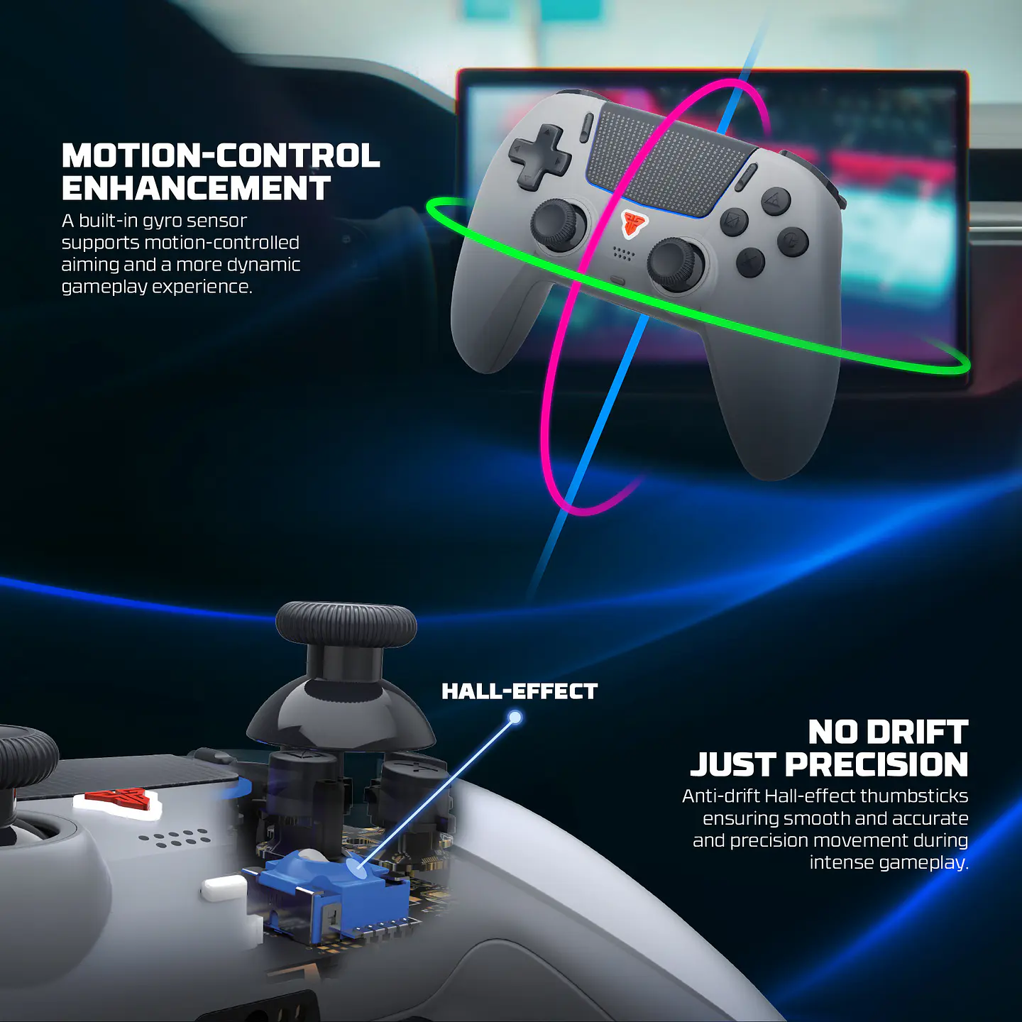 WGP16D NOVA II D Grey Control Inalámbrico PS5 Nativo Multiplataforma PlayStation 12