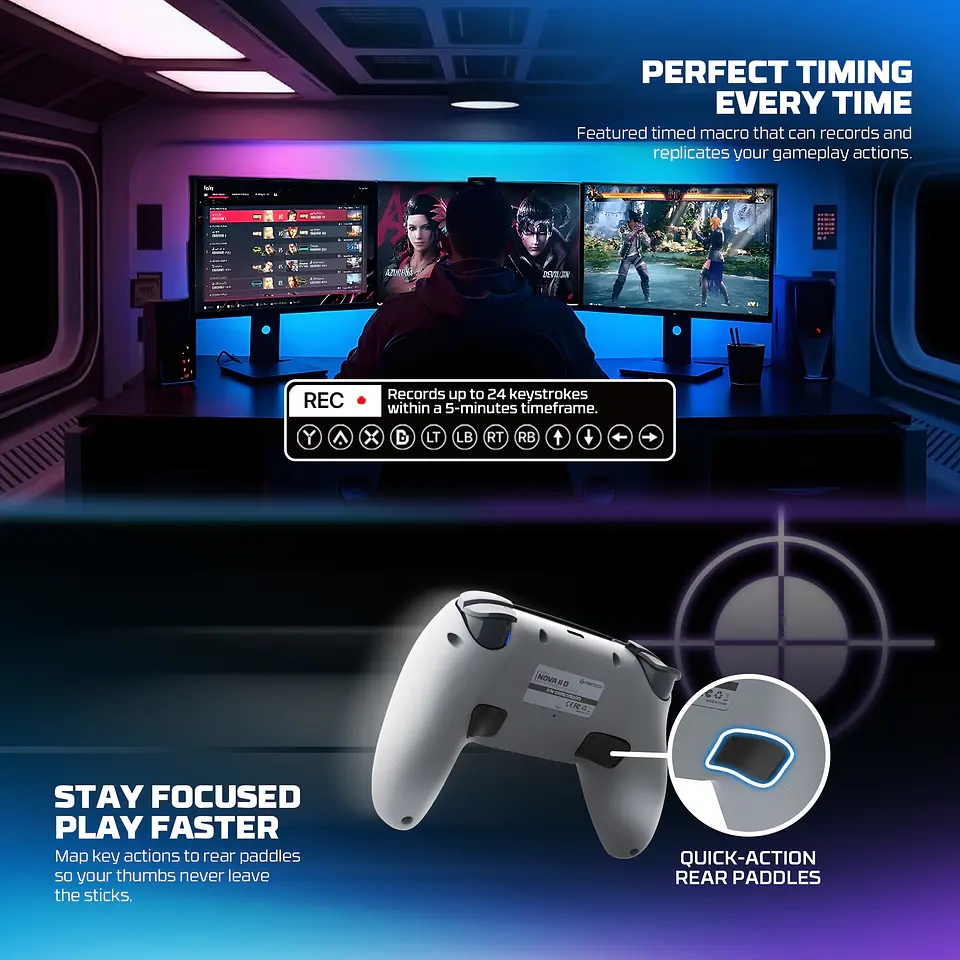 WGP16D NOVA II D Grey Control Inalámbrico PS5 Nativo Multiplataforma PlayStation 14