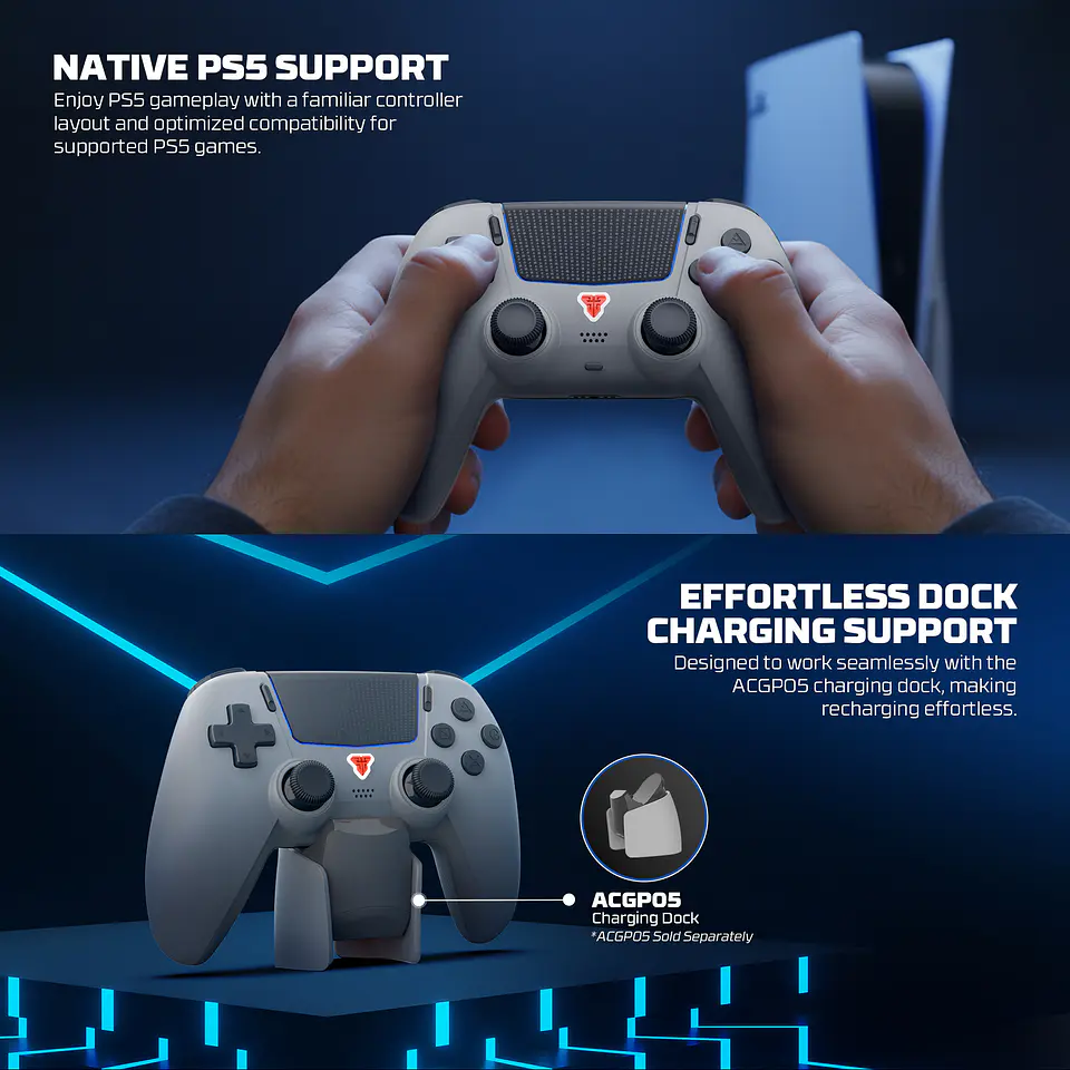 WGP16D NOVA II D Grey Control Inalámbrico PS5 Nativo Multiplataforma PlayStation 16