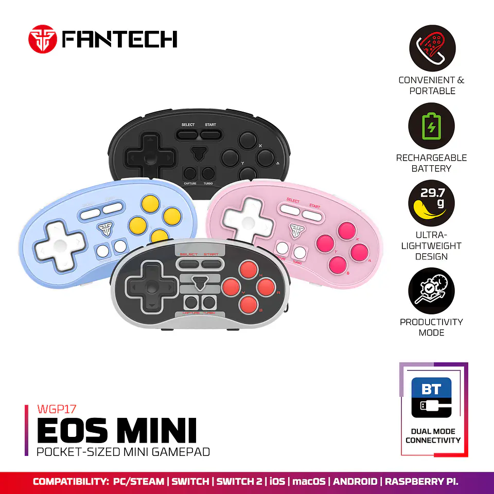 WGP17 EOS MINI Mochi Blue Control inalámbrico de bolsillo Multiplataforma Nintendo Switch 16