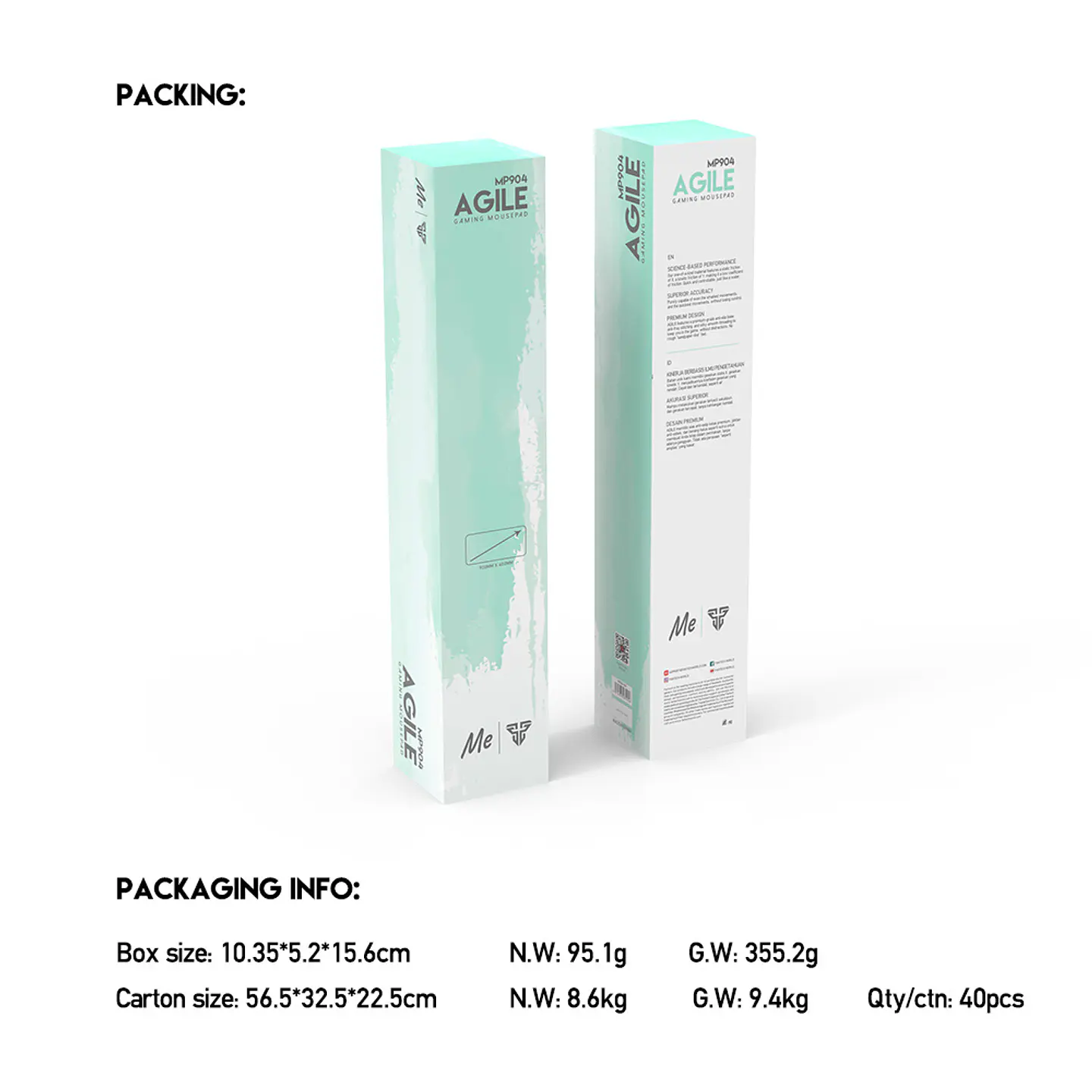 MP904 AGILE Mint Mousepad Talla XL Mix Edition 8