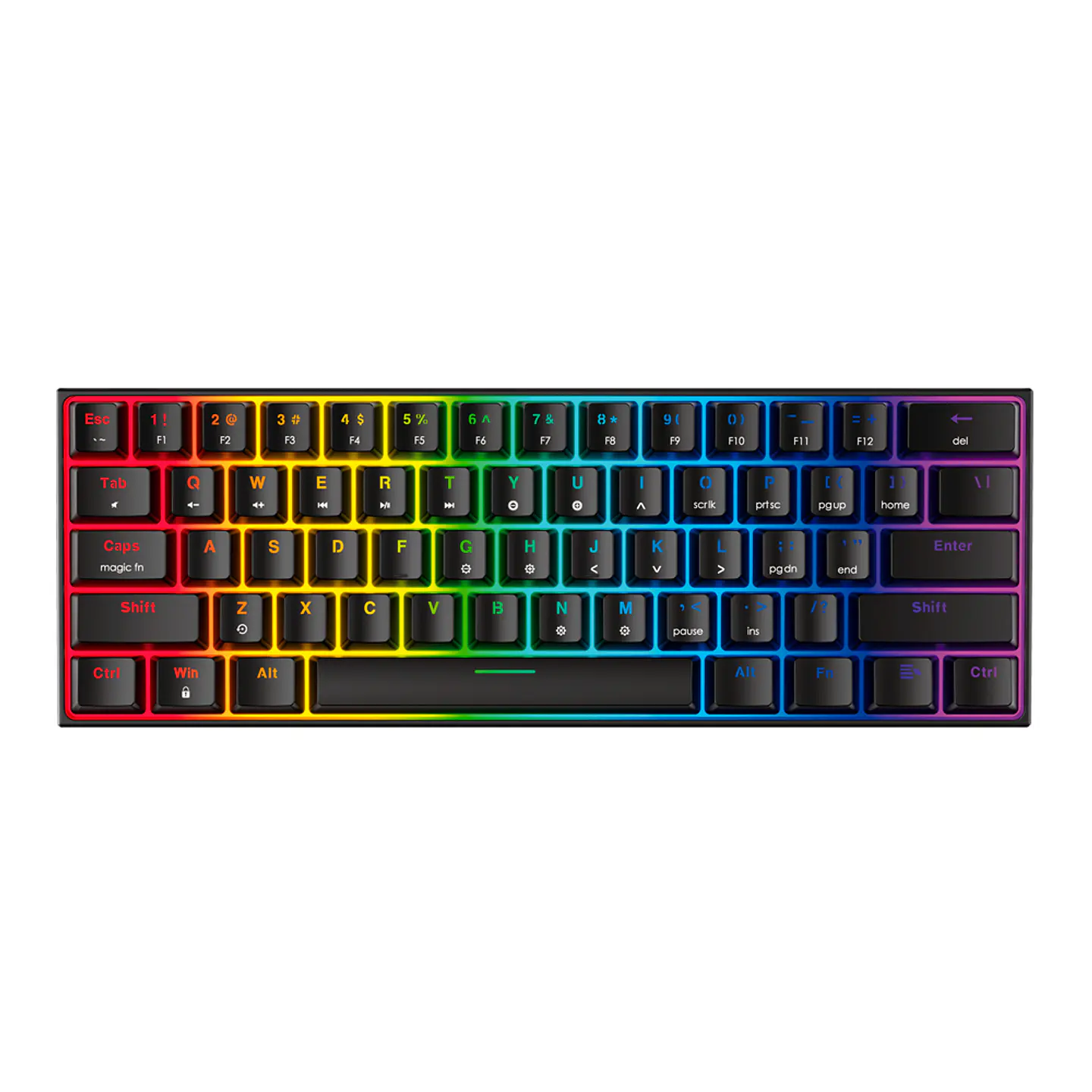 MK857 MAXFIT61 Black Teclado Mecánico 60% Layout USA 1