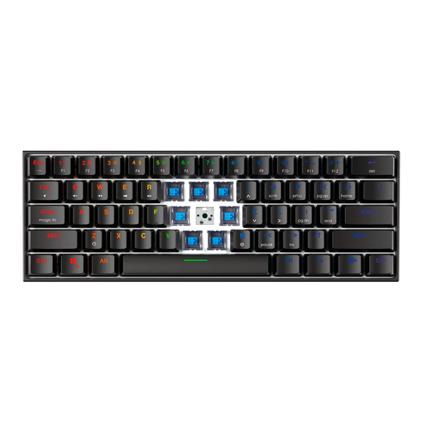 MK857 MAXFIT61 Black Teclado Mecánico 60% Layout USA 3