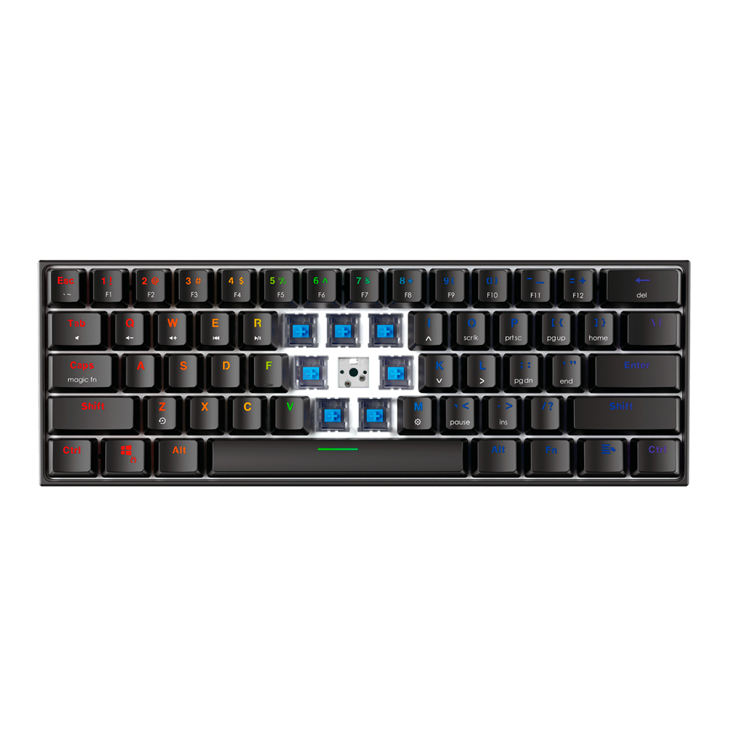 MK857 MAXFIT61 Black Teclado Mecánico 60% Layout USA 3