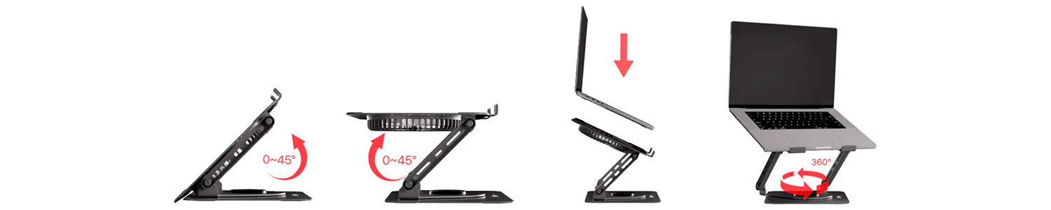 Soportes de Notebook en Altura con Ventilación