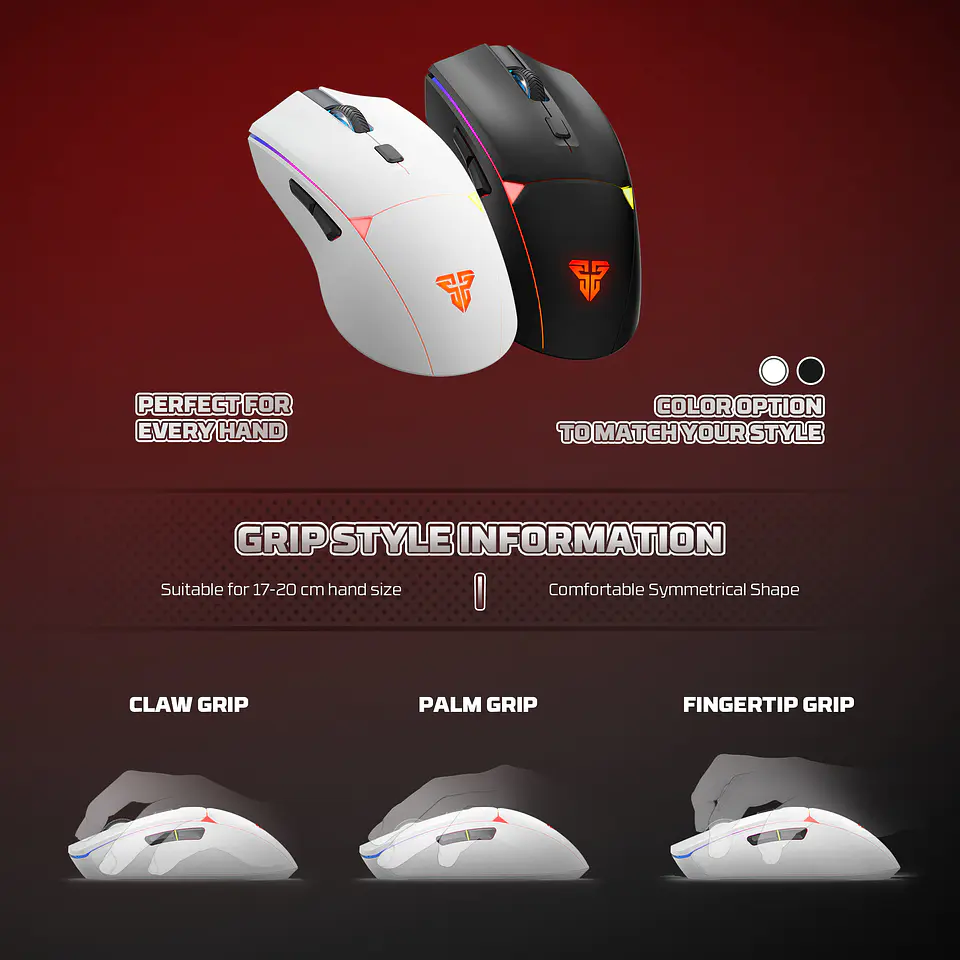 WG7DV2RD CRYPTO II White Mouse Inalámbrico 12.000 DPI 12
