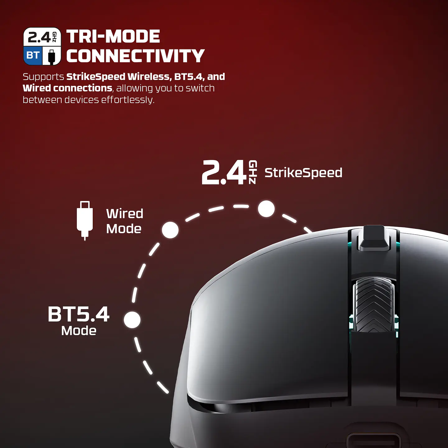 WG9RD KANATA Wireless Black Mouse inalámbrico 12.000 DPI con dock de carga RGB 11