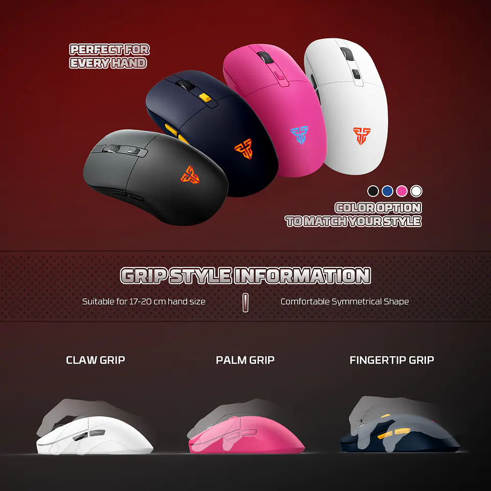 WG9RD KANATA Wireless White Mouse inalámbrico 12.000 DPI con dock de carga RGB 12