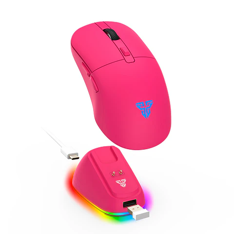 WG9RD KANATA Wireless Rosie Pink Mouse inalámbrico 12.000 DPI con dock de carga RGB