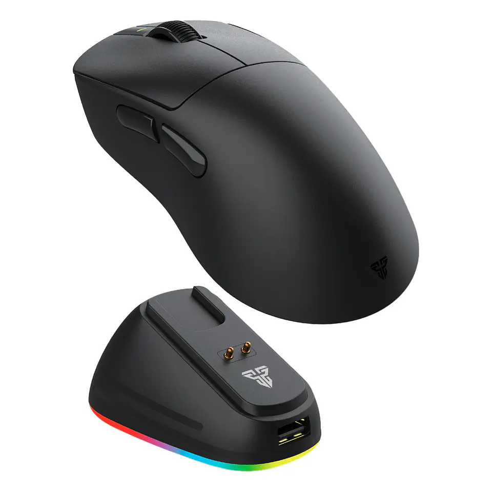 WG14E YARI E Black Mouse inalámbrico 12.000 DPI 300 IPS 35G 1000 MHz con dock de carga RGB 1